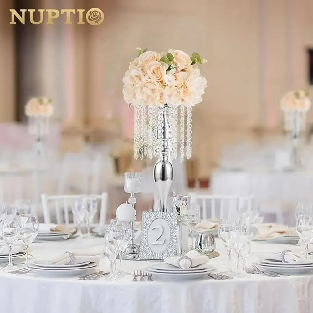 NUPTIO Flower Ball Arrangement Bouquet: 10 Pcs 11.8 inch Diameter Champagne Rose